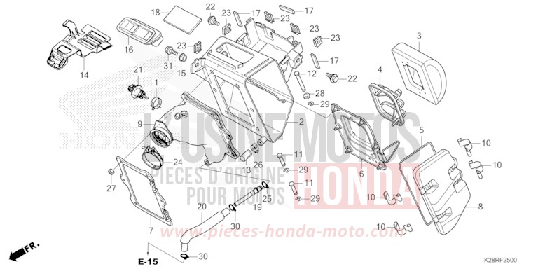 AIR CLEANER for CRF125FB EXTREME RED (R292) from 2025