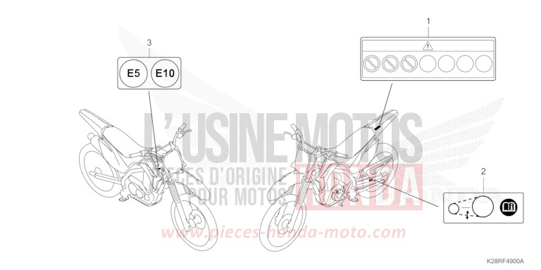 CAUTION LABEL for CRF125FB EXTREME RED (R292) from 2025