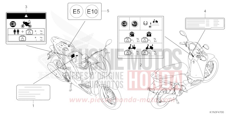 CAUTION LABEL for FSH125 PEARL JASMINE WHITE (NHB35) from 2021