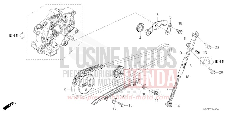 CAM CHAIN/TENSIONER for Z125MA PEARL NEBULA RED (R376X) from 2022