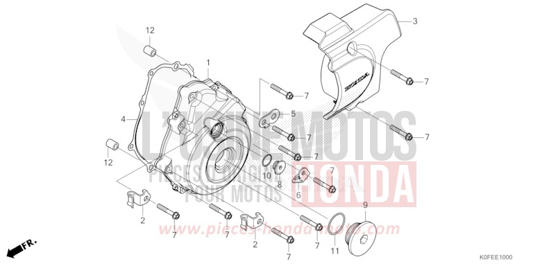 LEFT CRANKCASE COVER for Monkey PEARL NEBULA RED (R376X) from 2022