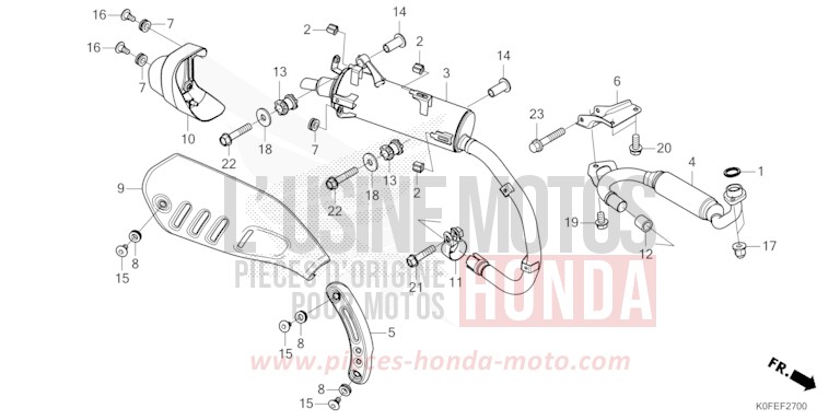 EXHAUST MUFFLER for Z125MA PEARL NEBULA RED (R376X) from 2022