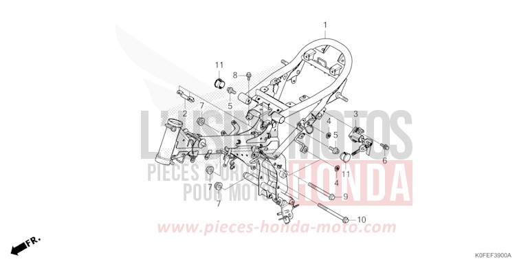 FRAME BODY for Z125MA PEARL NEBULA RED (R376X) from 2022