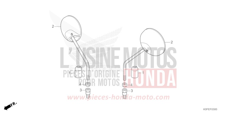 MIRROR for Z125MA PEARL SHINING BLACK (NHB98E) from 2022