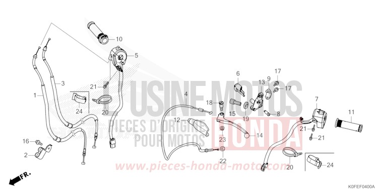 HANDLE LEVER/SWITCH/CABLE for Z125MA PEARL SHINING BLACK (NHB98E) from 2022