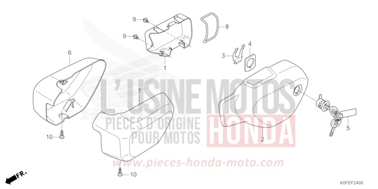 SIDE OUTER COVER for Z125MA PEARL SHINING BLACK (NHB98E) from 2022