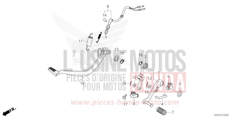 PEDAL for Z125MA PEARL SHINING BLACK (NHB98E) from 2022