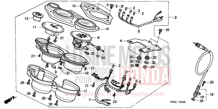 METER for NSR125R BLACK (NH1) from 2001