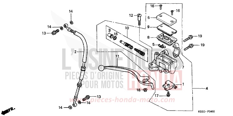 FR. BRAKE MASTER CYLINDER for NSR125R BLACK (NH1) from 2001