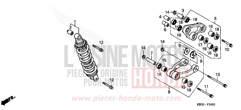 REAR CUSHION for NSR125R BLACK (NH1) from 2001