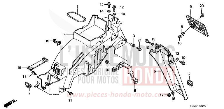 REAR FENDER for NSR125R BLACK (NH1) from 2001