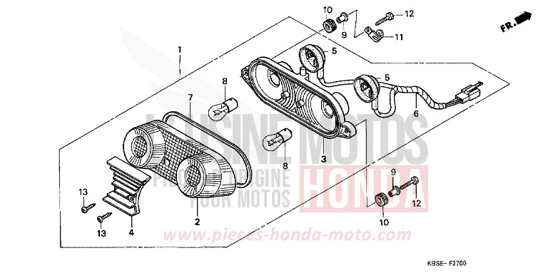 TAILLIGHT for NSR125R BLACK (NH1) from 2001