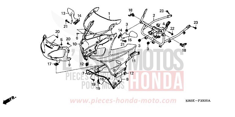 UPPER COWL for NSR125R BLACK (NH1) from 2001