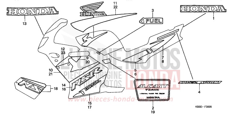 MARK for NSR125R BLACK (NH1) from 2001