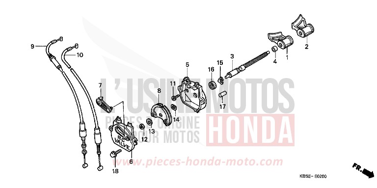 EXHAUST VALVE (1) for NSR125R SPARKLING RED (R127) from 2001