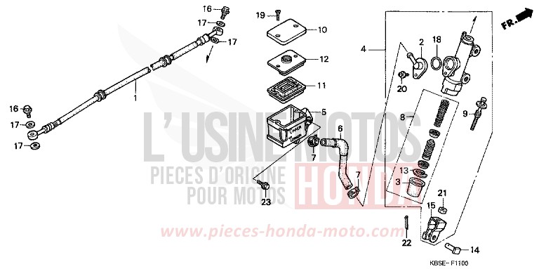 RR. BRAKE MASTER CYLINDER for NSR125R SPARKLING RED (R127) from 2001