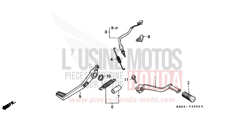 PEDAL for NSR125R SPARKLING RED (R127) from 2001