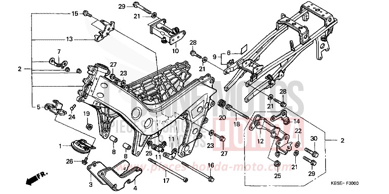 FRAME BODY for NSR125R SPARKLING RED (R127) from 2001