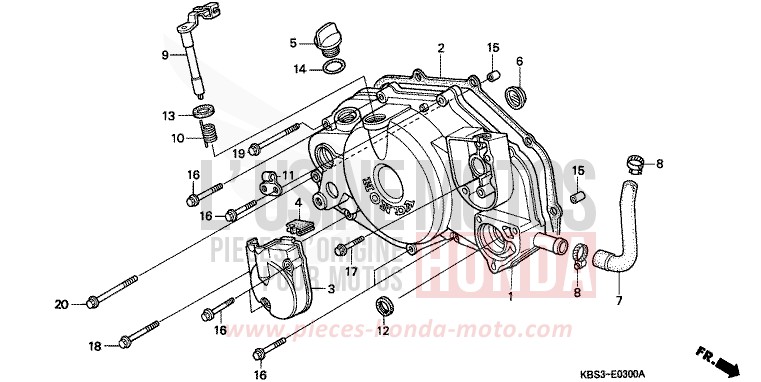 RIGHT CRANKCASE COVER for NSR125R BLACK (NH1D) from 2000