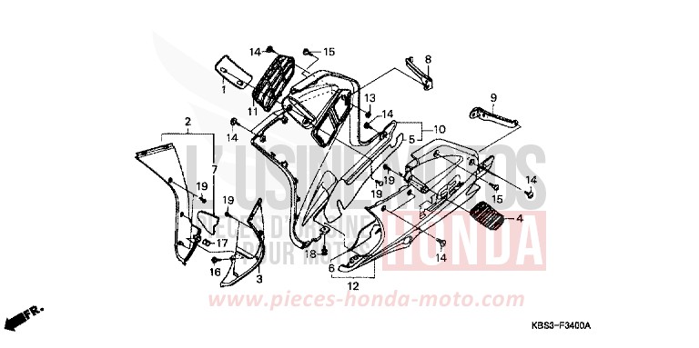 LOWER COWL for NSR125R BLACK (NH1D) from 2000