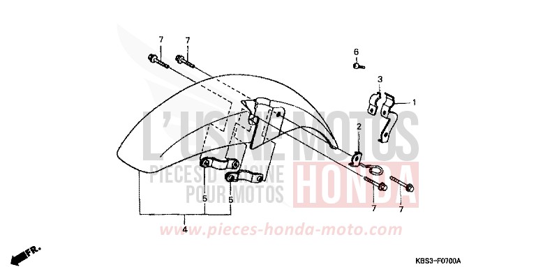 FRONT FENDER for NSR125R MOODY BLUE METALLIC (PB296K) from 2000