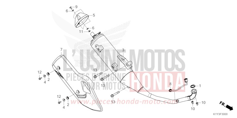 EXHAUST MUFFLER for WW125 PEARL JASMINE WHITE (NHB35) from 2023