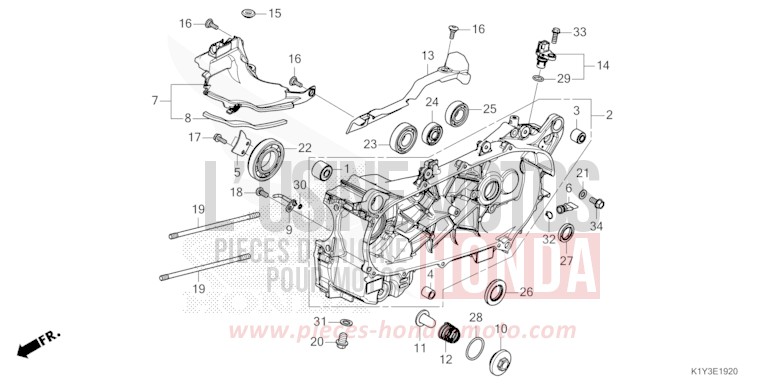 LEFT CRANKCASE for WW125 PEARL JUPITER GRAY (NHC60) from 2023