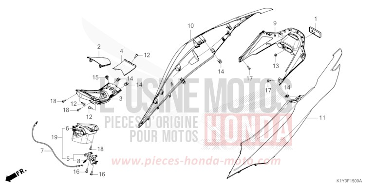 BODY COVER for WW125 PEARL JUPITER GRAY (NHC60) from 2023