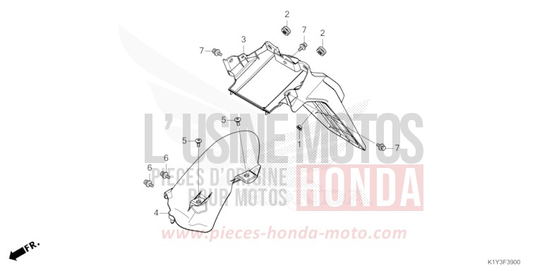 REAR FENDER for WW125 PEARL JUPITER GRAY (NHC60) from 2023