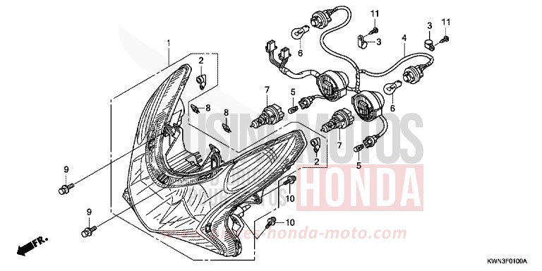 HEADLIGHT for WW125 PEARL COOL WHITE (NHA16) from 2013