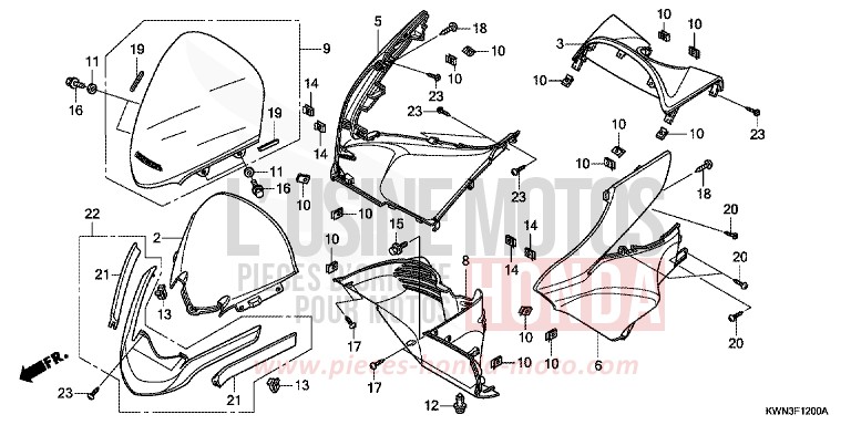 FRONT COVER for WW125 PETROL BLUE METALLIC (B183) from 2013
