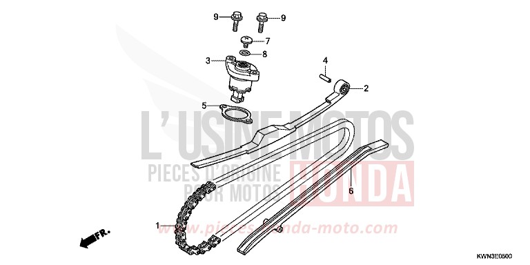 CAM CHAIN/TENSIONER for WW125 ASTEROID BLACK METALLIC (NHA35) from 2010