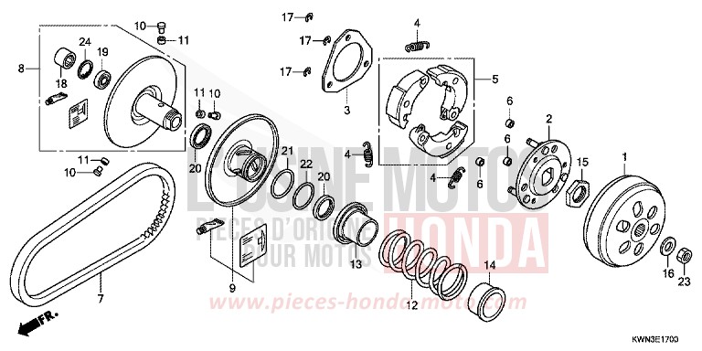 DRIVEN FACE for WW125 ASTEROID BLACK METALLIC (NHA35) from 2010