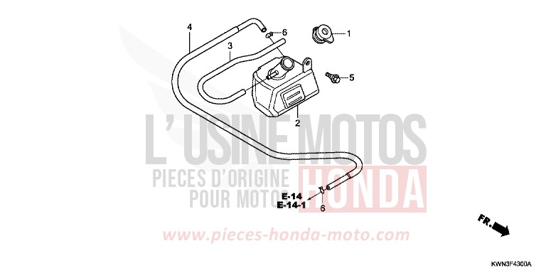RESERVE TANK for WW125 PEARL HIMALAYAS WHITE (NHA87) from 2010