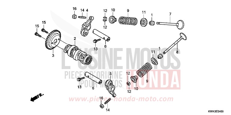 CAMSHAFT/VALVE for WW125 ASTEROID BLACK METALLIC (NHA35) from 2012