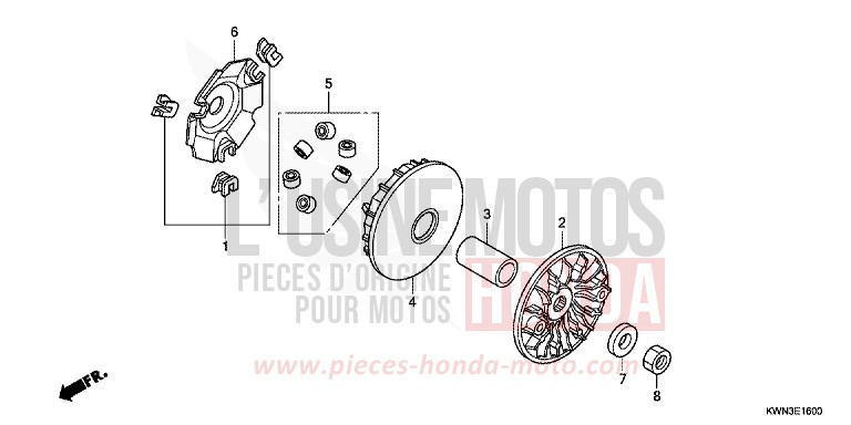 DRIVE FACE for WW125 CANDY ROSY RED (R340) from 2012