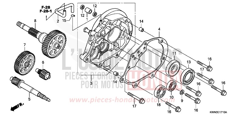 TRANSMISSION for WW125 PEARL HIMALAYAS WHITE (NHA87) from 2012