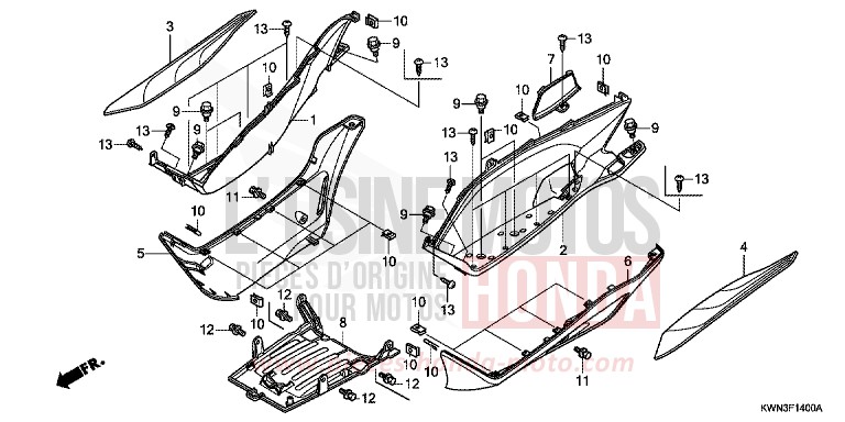 FLOOR PANEL for WW125 PEARL HIMALAYAS WHITE (NHA87) from 2012