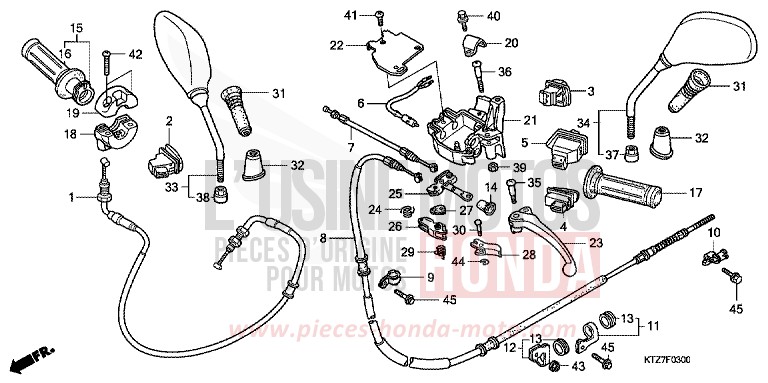 HANDLE LEVER/SWITCH/CABLE for PS125i PEARL EFECT GREEN (G176) from 2006