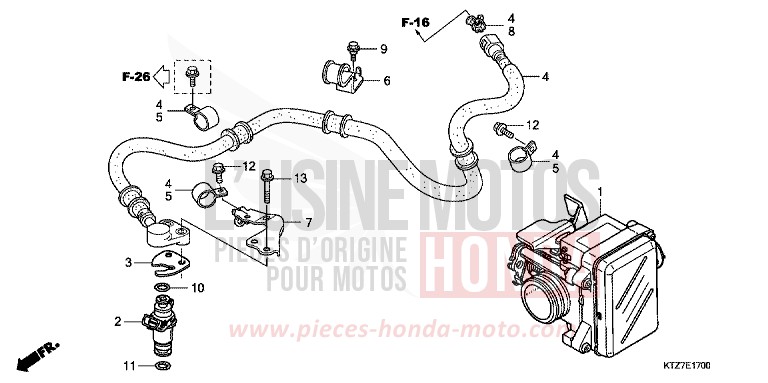 THROTTLE BODY for PS125i CANDY XENON BLUE (PB324) from 2007