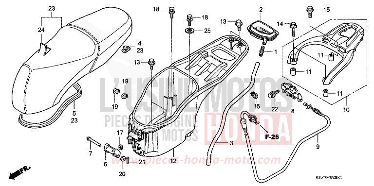 SEAT/LUGGAGE BOX for PS125i INTERSTELLAR BLACK METALLIC (NHA12) from 2007