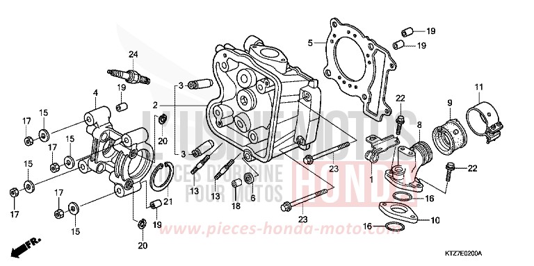 CYLINDER HEAD for PS125i MAX SILVER METALLIC (NH129) from 2007