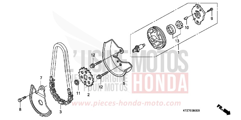 OIL PUMP for PS125i MAX SILVER METALLIC (NH129) from 2007
