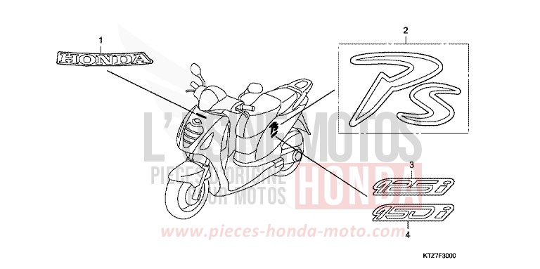 MARK (PES125/PES150) for PS125i INTERSTELLAR BLACK METALLIC (NHA12) from 2008