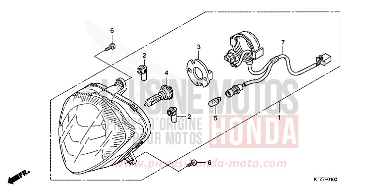HEADLIGHT for PS125i PEARL COOL WHITE (NHA16) from 2008