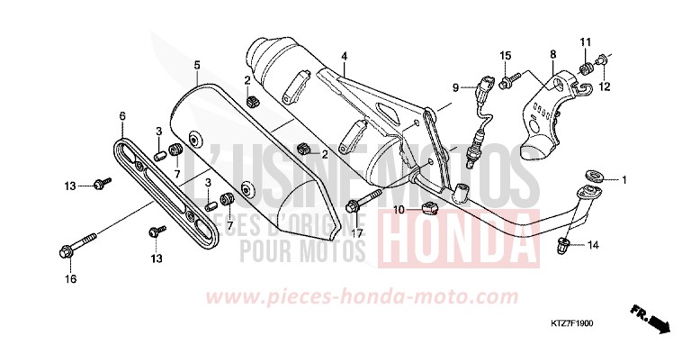 EXHAUST MUFFLER for PS125i PEARL COOL WHITE (NHA16) from 2008