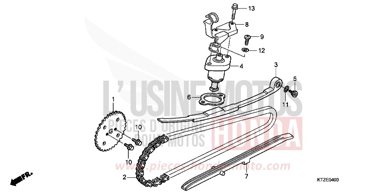CAM CHAIN/TENSIONER for PS125i PEARL SIENA RED (R320) from 2008