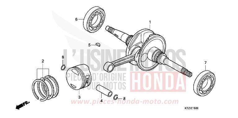 CRANKSHAFT/PISTON for PS125i INTERSTELLAR BLACK METALLIC (NHA12) from 2009