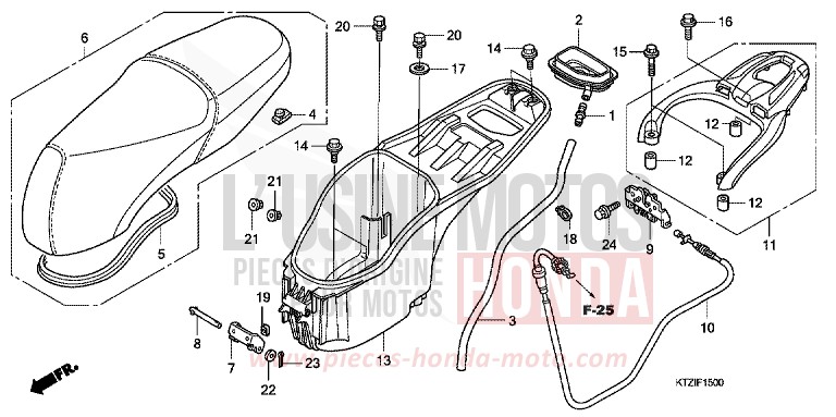 SEAT/LUGGAGE BOX for PS125i INTERSTELLAR BLACK METALLIC (NHA12) from 2009