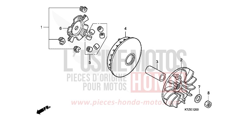 DRIVE FACE for PS125i PEARL COOL WHITE (NHA16) from 2009